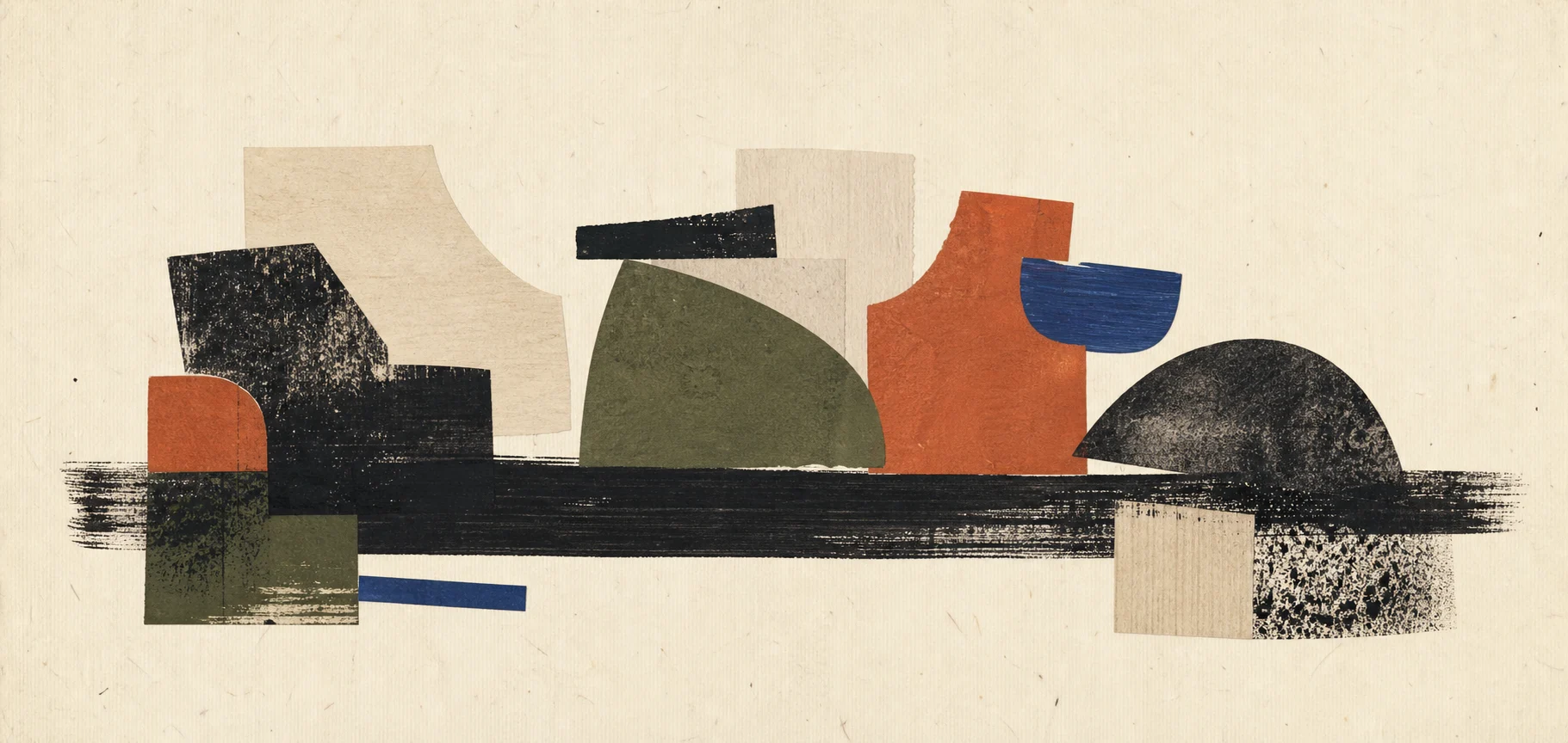 Painted shapes and workshop materials